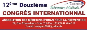 Le 12ème Congrès International de la prévention- Les 25,26 octobre 2019, Oran