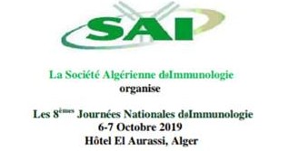 8ème Congrès De La Société Algérienne D’immunologie (SAI)-6 et 7 octobre 2019, Alger